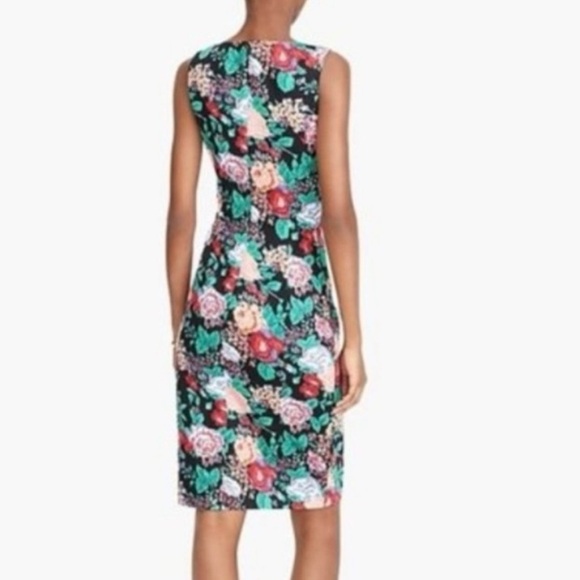 J CREW Adachi Black Floral Mercy Sheath Dress 8 Knee Length Multicolor Jacquard - Picture 2 of 14